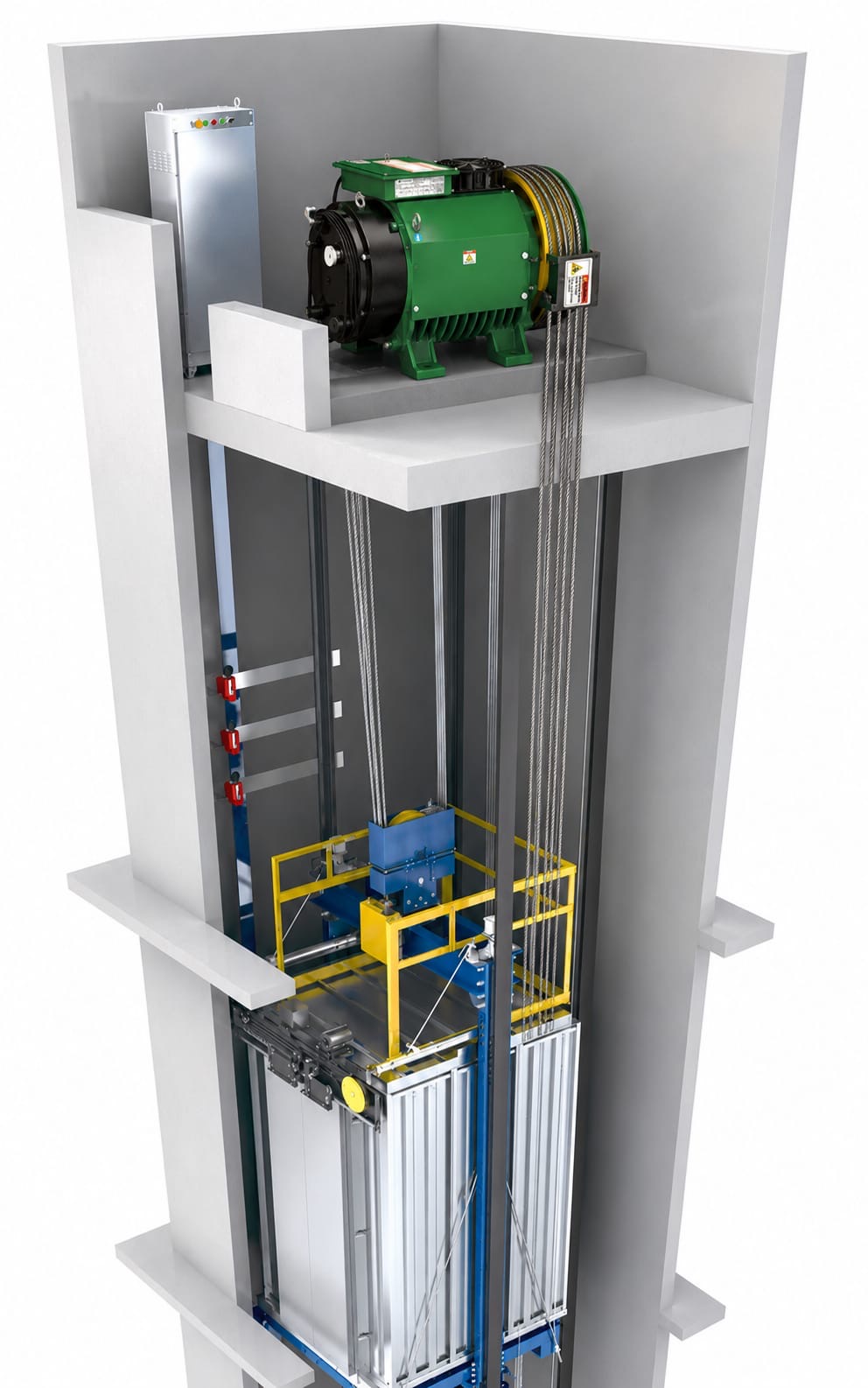 Gearless Machine Room Less (MRL) Elevators